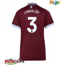 Camiseta Aston Villa Victor Lindelof #3 Primera Equipación para mujer 2026-27 manga corta